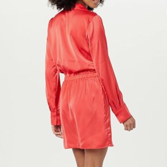The Drop Women's Mack Silky Wrap Mini Dress, Bitter Red, Medium, NWT - Picture 2 of 11